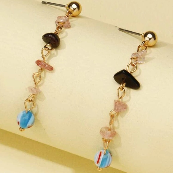 🌍 Lovely Earthy Tassel Stones And Ball Dangles 🌍 - Picture 1 of 3